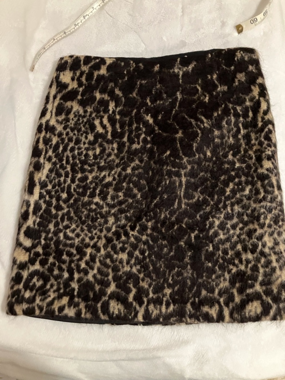 Kobi Halperin Leopard Faux-Fur Mini Skirt - Black & Cream